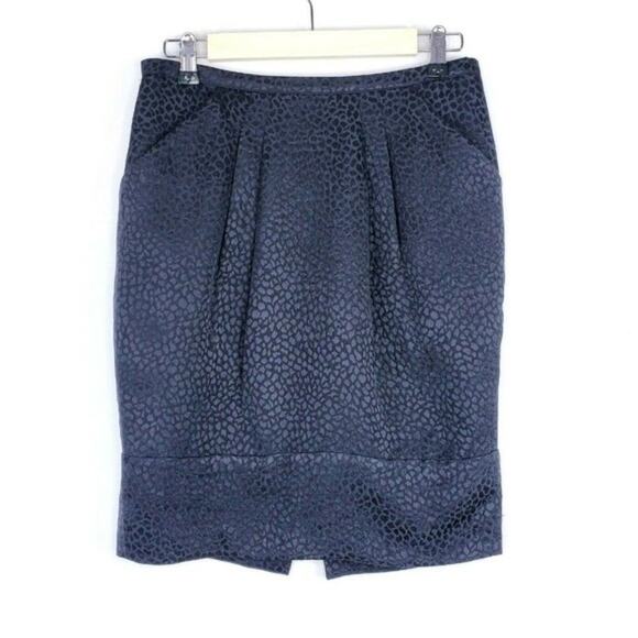 BCBGMaxAzria Dresses & Skirts - BCBGMaxAzria Silk Leopard Animal Print Midi Pencil Skirt With Pockets